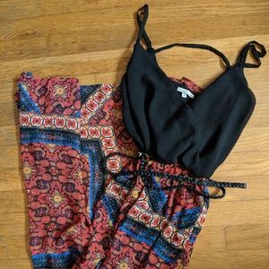 Black and Multicolor Maxi Dress